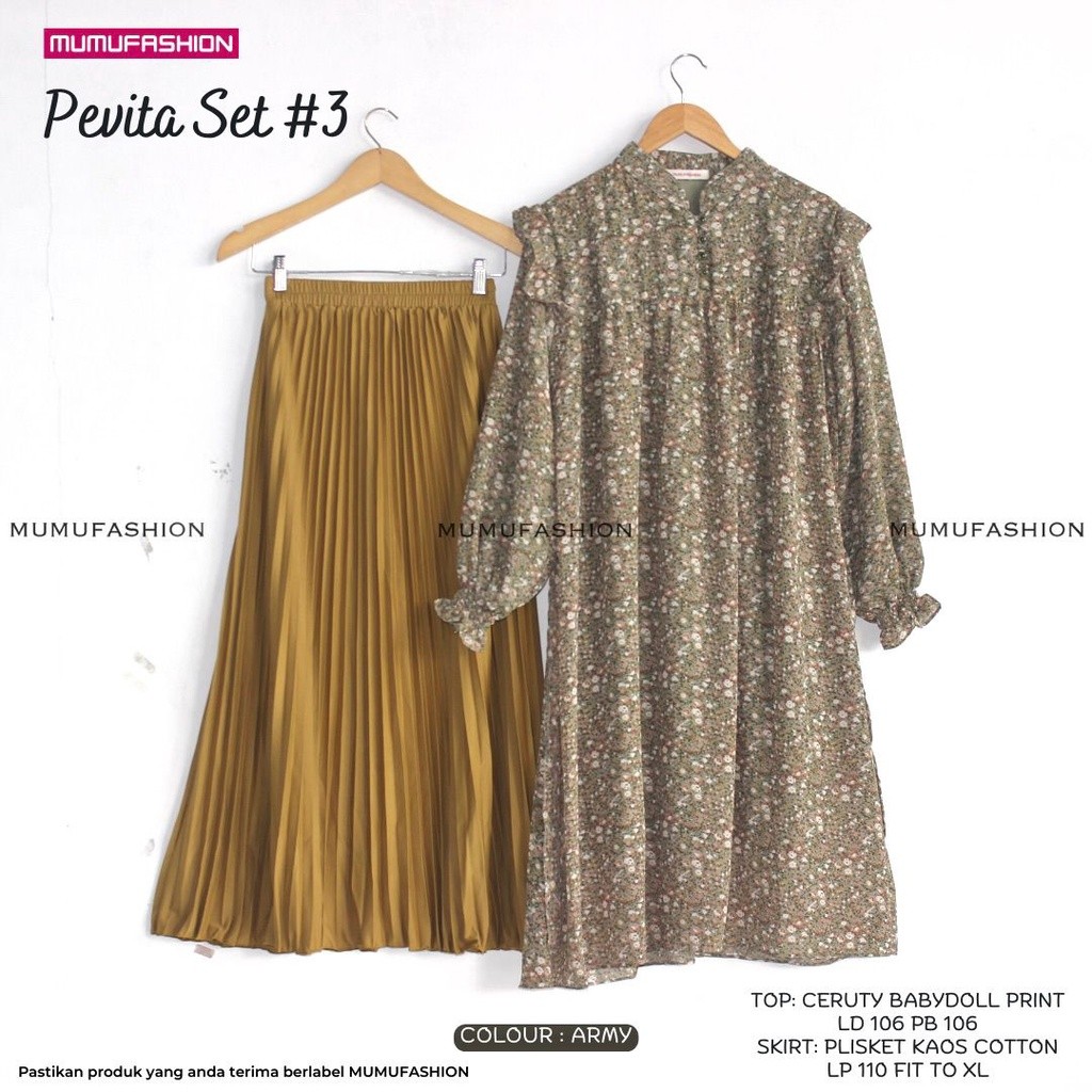 Satu Stell Overall Polos Trendy Setelan Set Tok Pesta Kondangan Outfit Kondangan Set Rok Remaja Keki