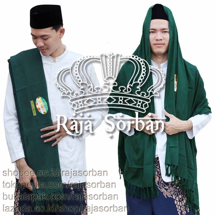 MURAH BISA COD Rida HIJAU Tua Polos Panjang 2M Sorban Rayon Kashmiri Habib