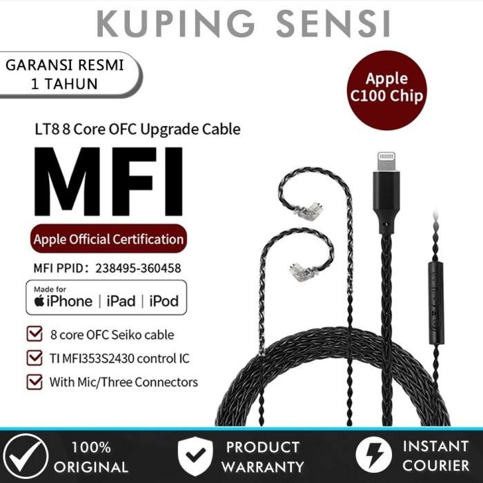 Sale Jcally Lt8 Kabel Kz Lightning Mfi Certified Lightning Jack For Kz Trn