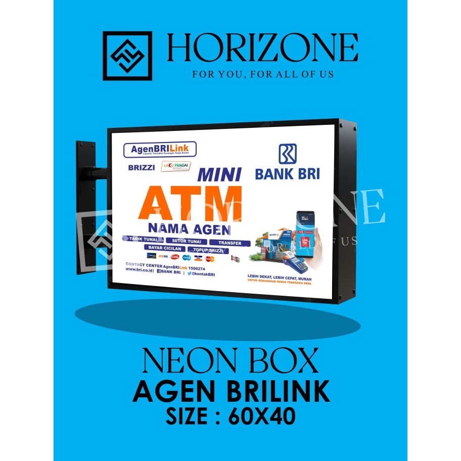 NEON BOX AGEN BRILINK 60X40 CM AKRILIK KOTAK