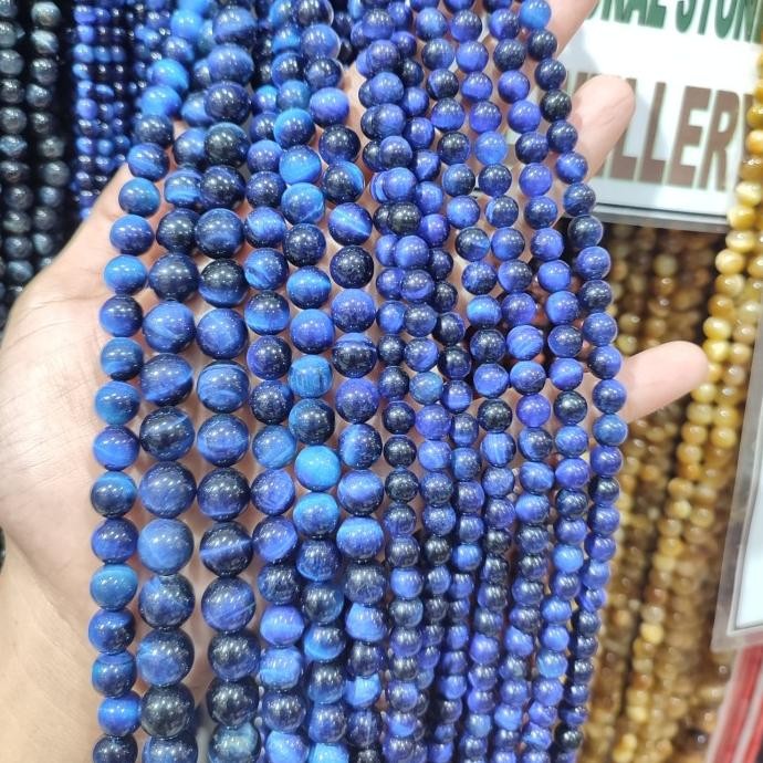 

Manik Batu Alam Tiger Eye Blue Manik Gelang Bahan Gelang DIY Craft