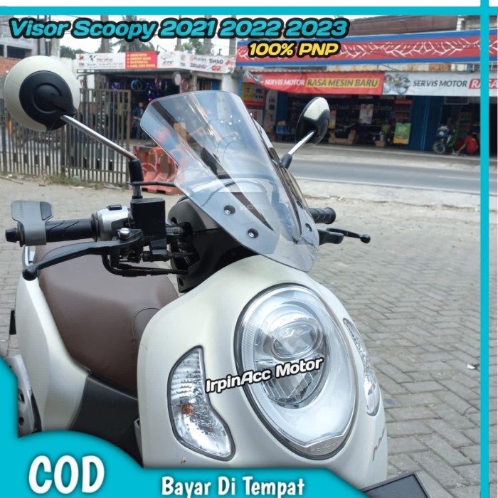Visor Tameng Depan Scoopy New Windshield Scoopy 2021 2022 2023 Smoke R