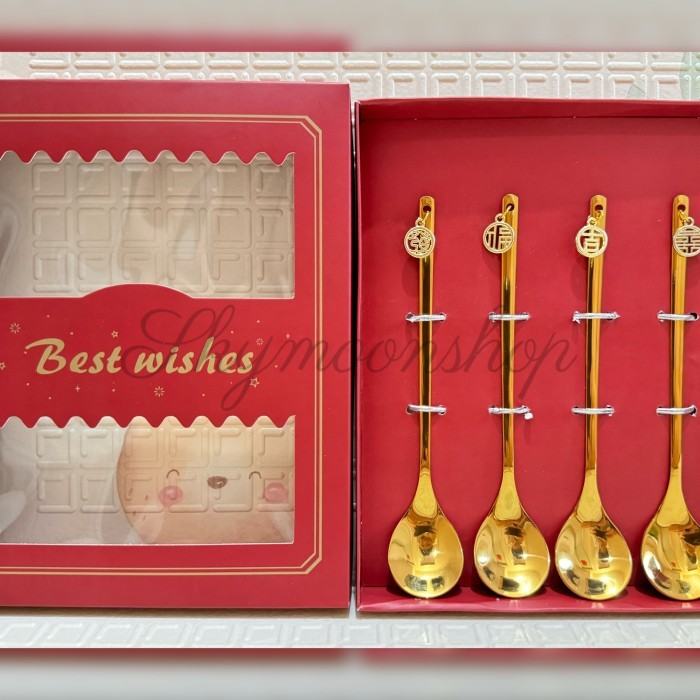 

Imlek GIFT SET Sendok Garpu Teh Kopi Kue CNY CHINESE NEW YEAR untuk hadiah - CNY SET B 4PCS Limited