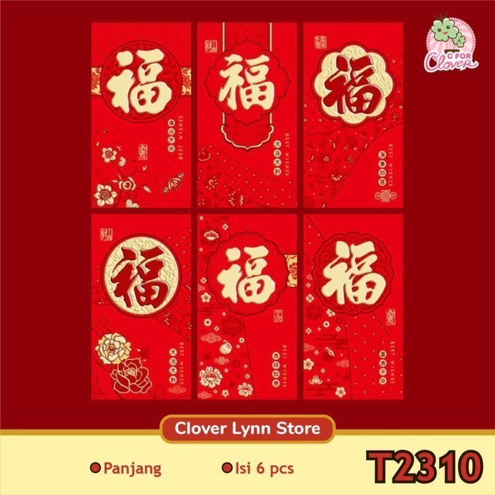 

Imlek ANGPAO PANJANG NAGA IMLEK 2023 ISI 6 hongpao dragon chinese new year - PJG T2310 Limited