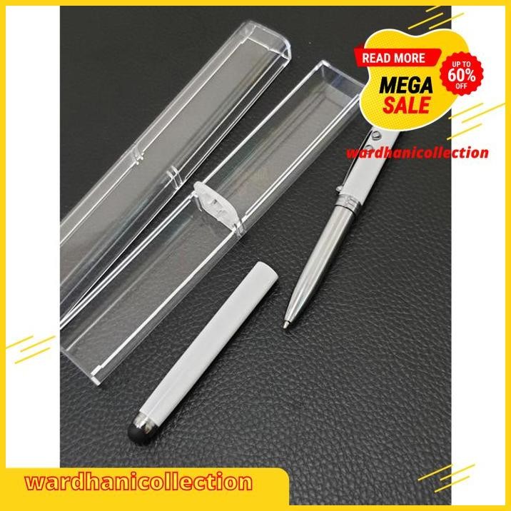 

[PUTIH] PULPEN LASER 4 IN 1 BOX ACRYLIC EXCLUSIVE STYLUS POINTER GIFT BEST QUALITY !!!