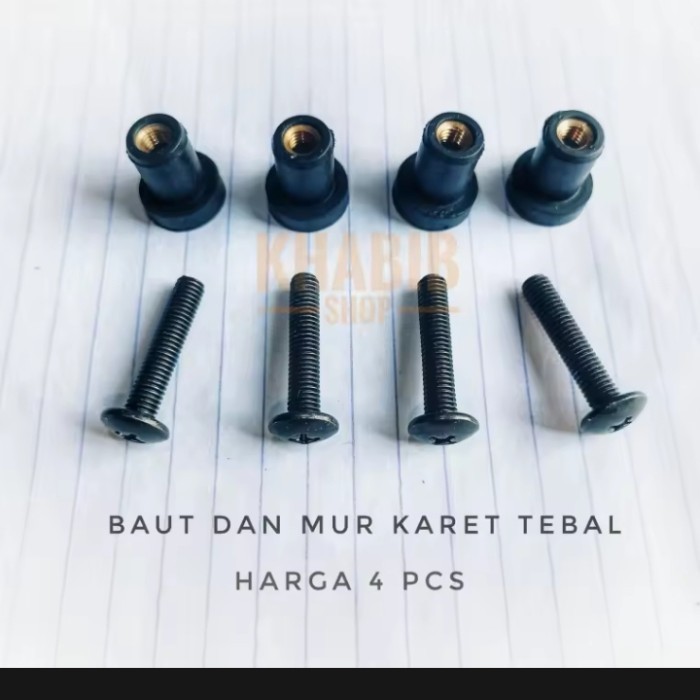 ORIGINAL SET BAUT PLUS MUR KARET TAMENG VISOR NMAX AEROX LEXI NINJA BEST QUALITY