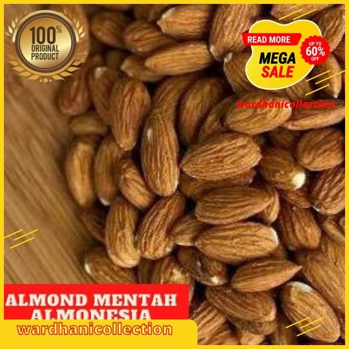 

ALMOND UTUH - ALMONESIA NATURAL WHOLE ALMOND 22.68 KG (50 LBS) | KHUSUS GRAB GOSEND FREE ONGKIR !
