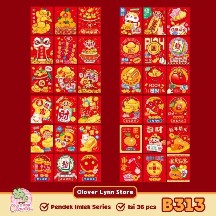 

Imlek ANGPAO PACK ISI 36 PCS IMLEK TAHUN ULAR 2025 amplop chinese new year - PDK B313 !NEW