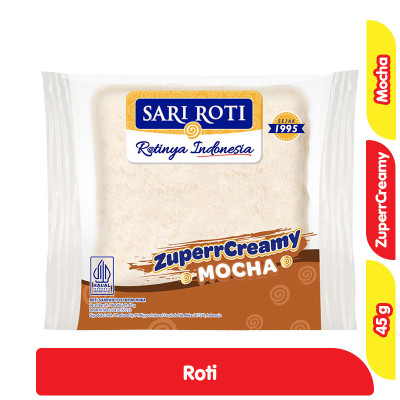 

Sari Roti ZuperrCreamy Sandwich Isi Krim Moka 45 g