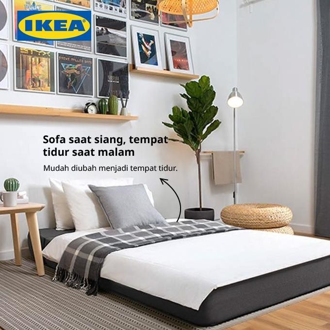 IKEA NYKIL Sofa bed Abu-Abu Tua 2 Dudukan