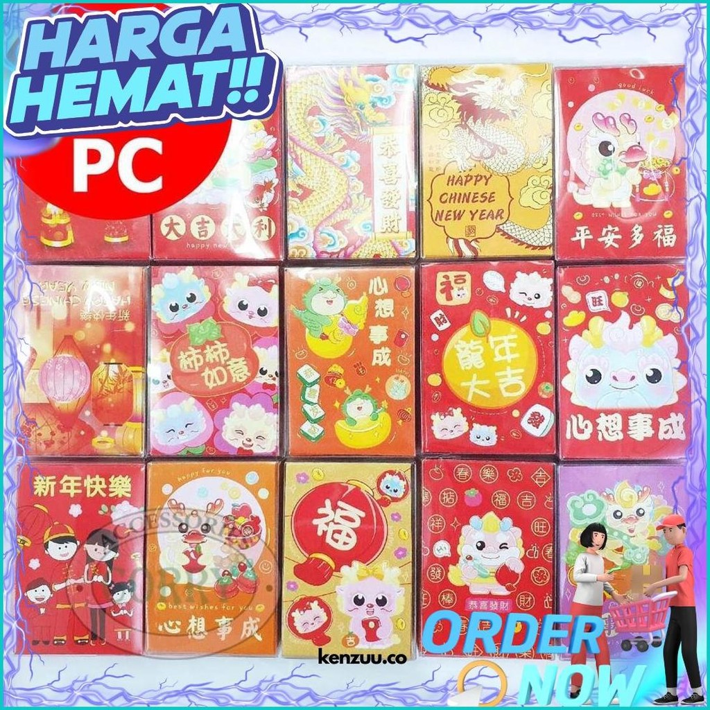 

Angpao Imlek Sio Naga 2025 Kucing Merah 50 Pc Murah 10 Cm Hong Pao Cina Lucu Angpau Murah