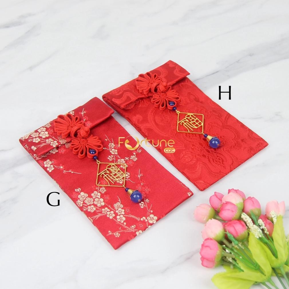 

GHT Angpao Imlek 2025 Kain Chinese New Year Red Envelope Gantungan Fu Vertikal Horizontal