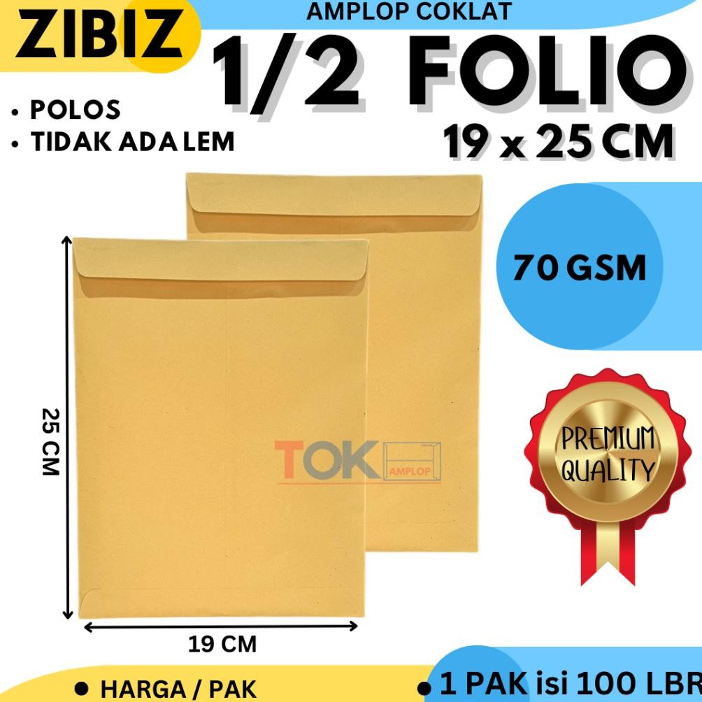 

GHT Amplop Coklat 1/2 FOLIO ( 19x25 Cm )