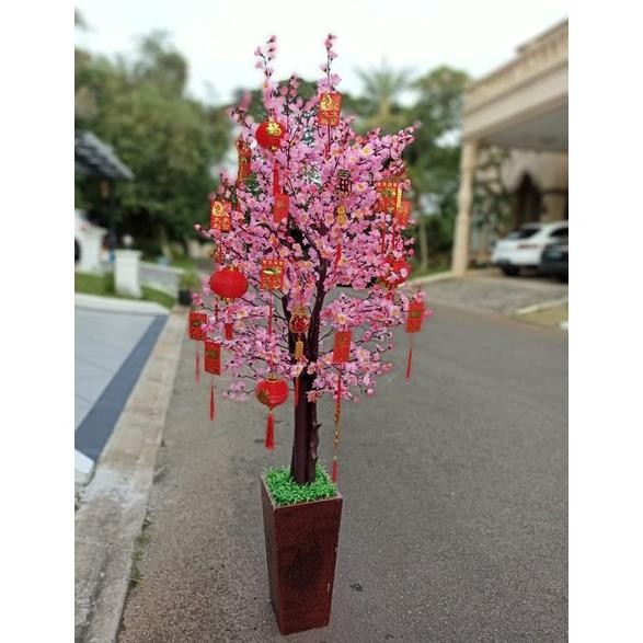 GHT Pohon bunga Imlek meihua  angpao 175cm  2 meter an  2 m sincia sakura tinggi besar