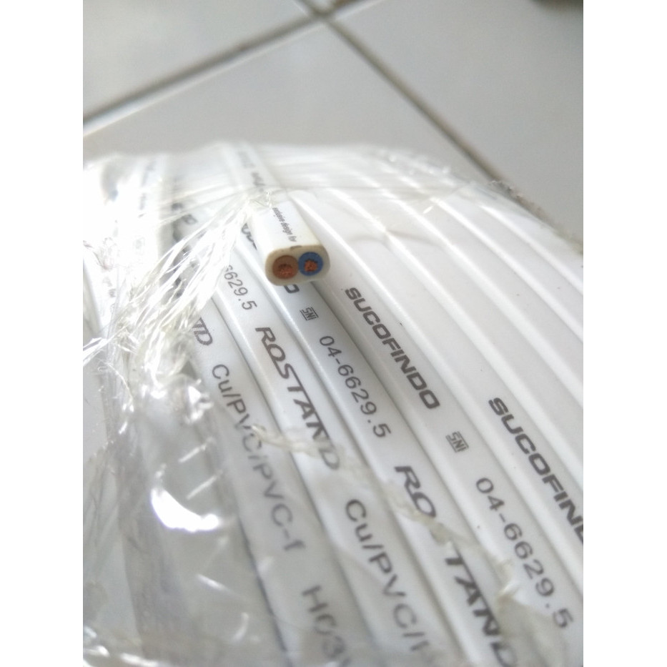 BERKUALITAS Kabel Lampu Listrik Meteran putih gepeng