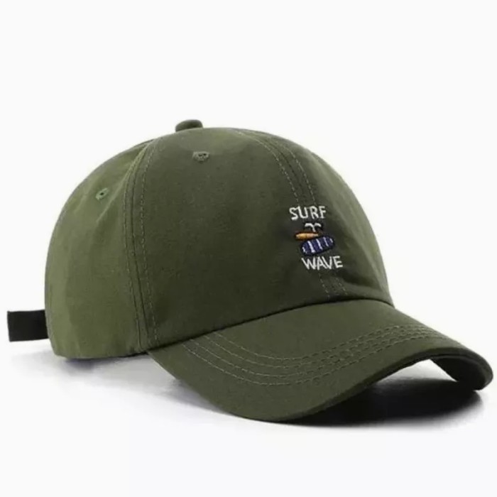 Topi Topi Baseball Bordir Surfwave Pria Wanita - Hijau Army keren kekinian