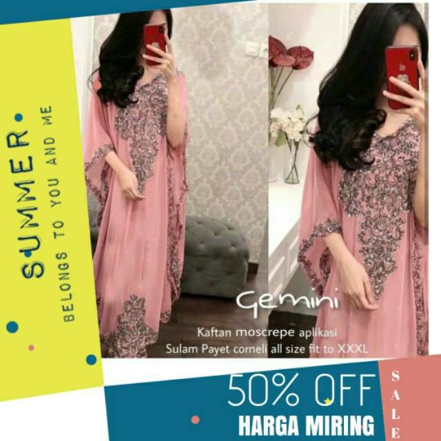 Kaftan Wanita 2025 Simple Elegan Kaptanabaya Turki Gamis Lowo Panjang Kafftan Jumbo Baju Lebaran Cew