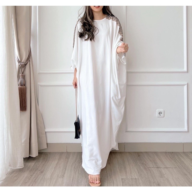 Kaftan Wanita 2025 Simple Elegan Dress Kafstan Korean Style Dewasa Kekinian Hijab Perempuan Kaptan B