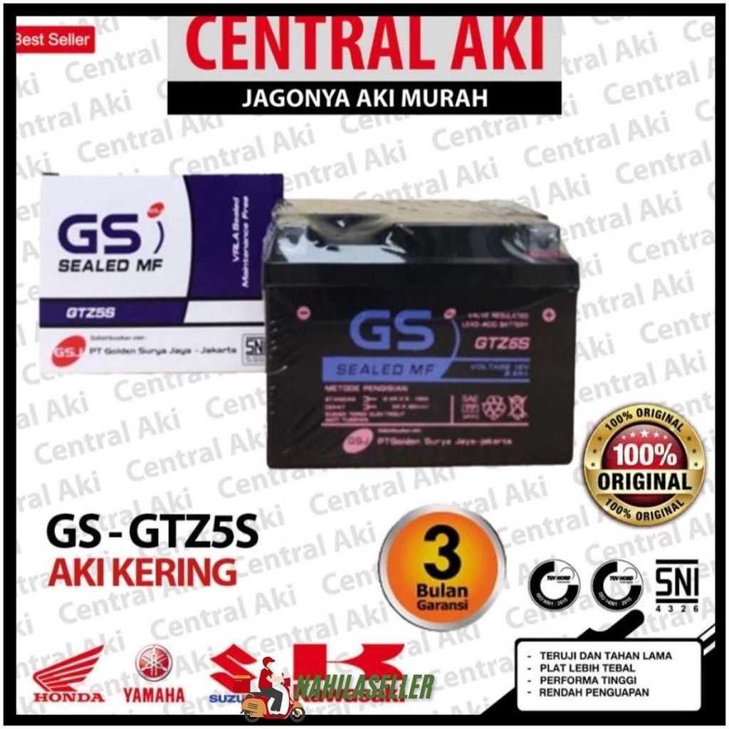 Aki Motor Verza 150 Gtz5S Aki Kering Terlaris