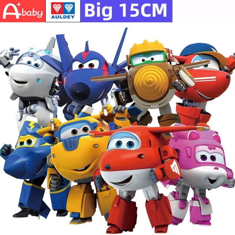 [A+baby]Anak-anak 15cm Sayap Super Besar Asli Auldey Toys Action Figure Robot Transformasi Jett Dizz