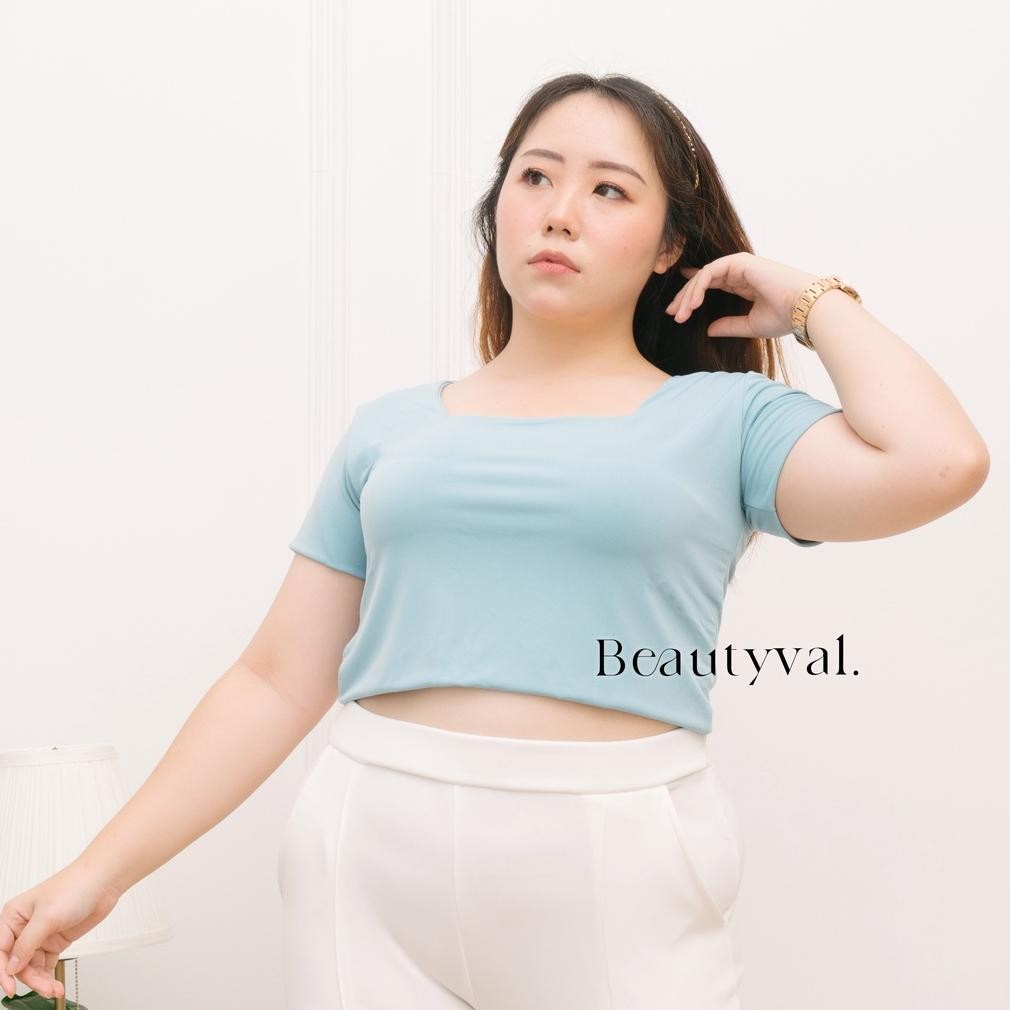 CR - SQUARE CROP TOP TEE BIG SIZE KAOS CROP CROPTOP JUMBO TERLARIS