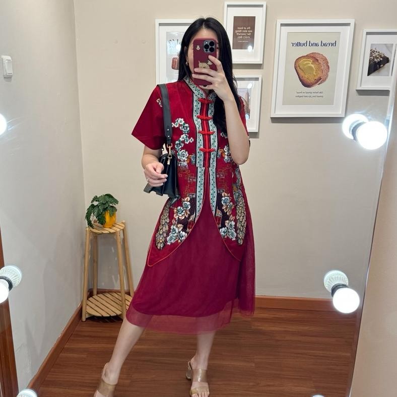 CR - Dress terusan batik qipao dress batik wanita premium - Yue Qipao Batik Dress NWclothing TERLARI