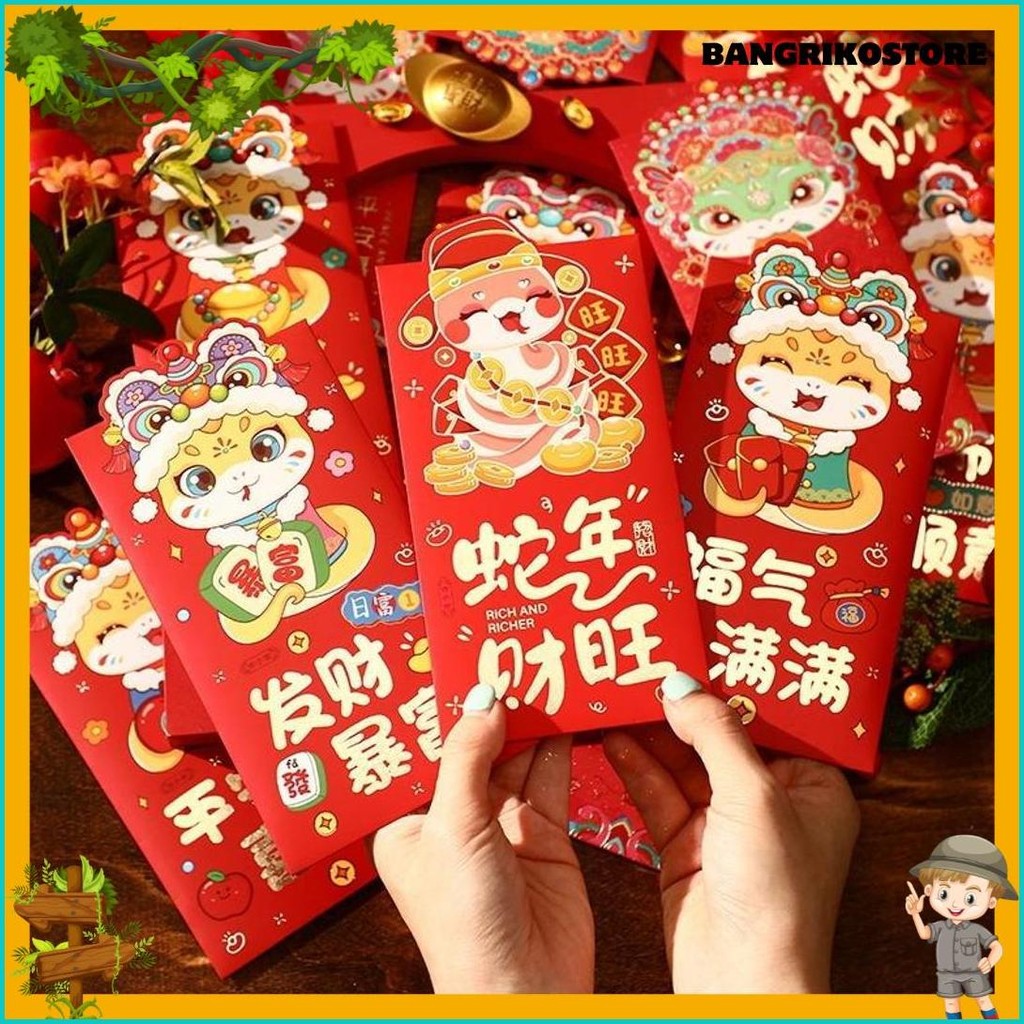 

Premium Angpao 2025 Tahun Ular Isi 6Pcs - Hongbao Imlek 3D - Angpao Sincia Snake (Lagi Rame)