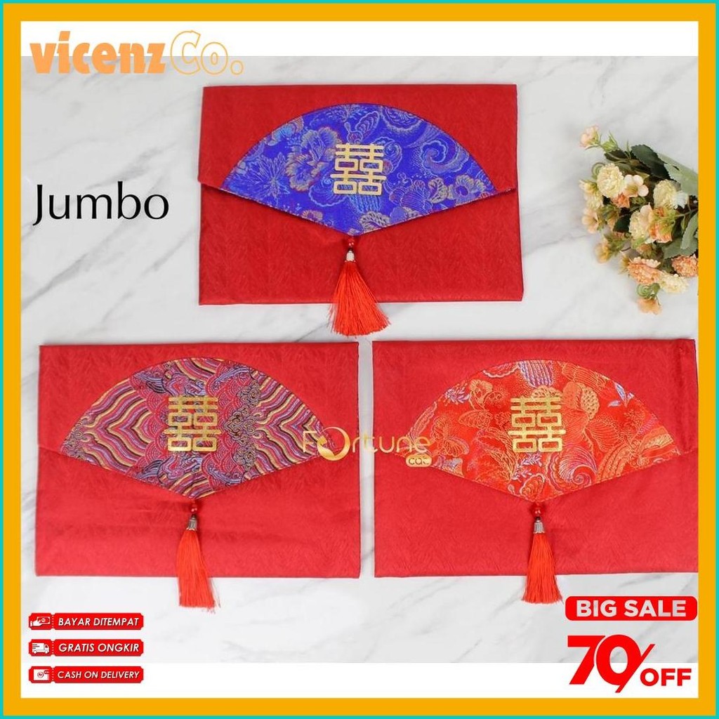 

Angpao Sangjit Jumbo Shuang Xi Wedding Engagement Lamaran Kawinan Kain Premium Merah Ukuran Jumbo Muat 400 Lembar Lebih (Lagi Rame)