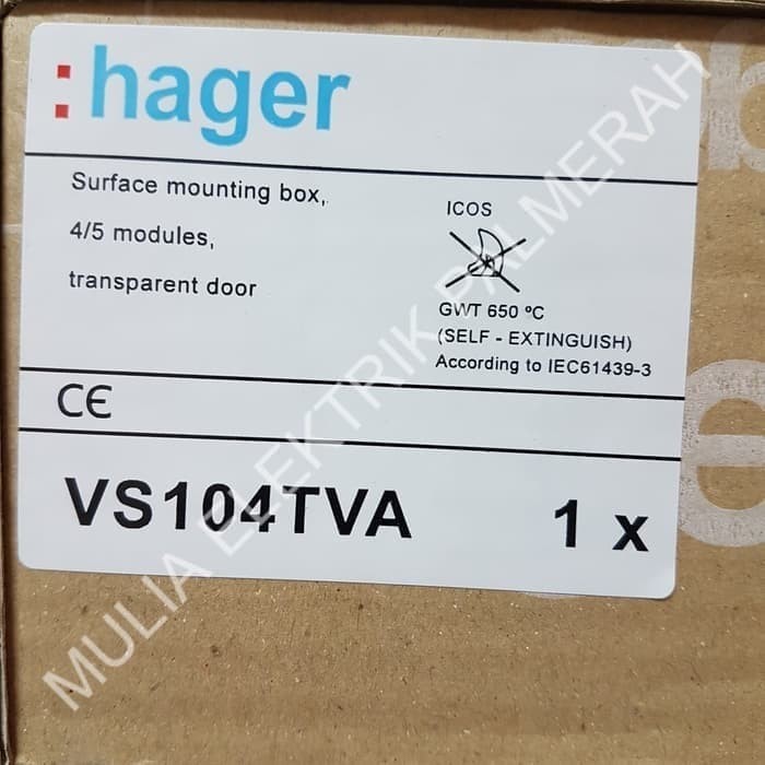 Diskon Box Mcb Hager 4 Group Outbow Vs104Tva