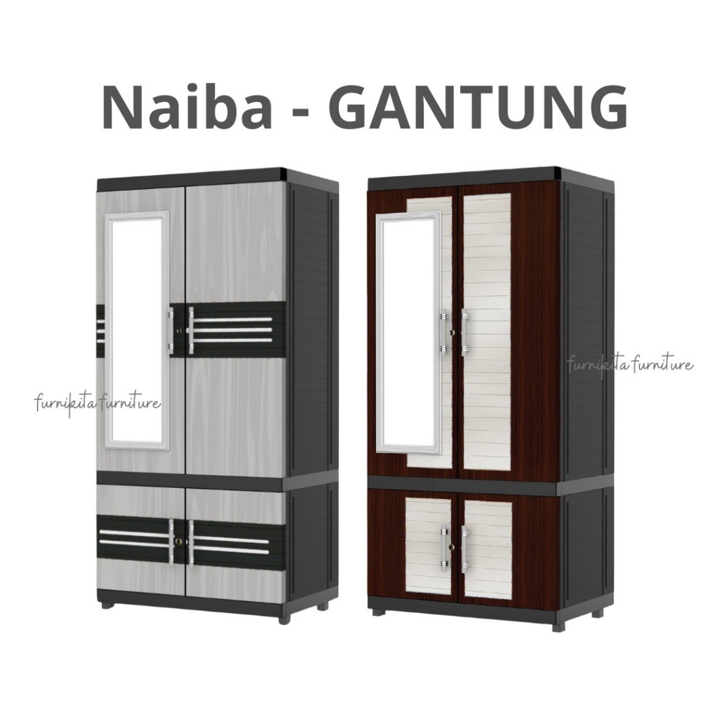 Kebutuhan Dapur LEMARI PLASTIK NAIBA FIT GANTUNG FULL KUNCI KACA 1523 1503