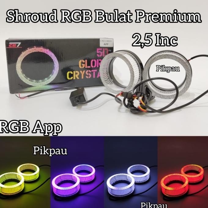 Shroud CR7 Bulat Premium Crystal Akrilic RGB App Untuk Biled 2,5 inc