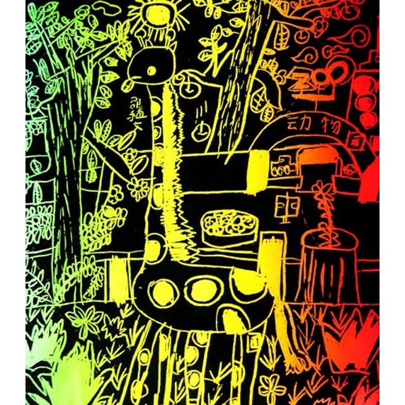 

Sholikha - Scratch Paper Kertas Hitam Art Lukis Warna Warni Rainbow Isi 10