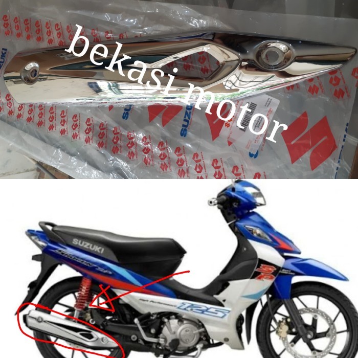 tameng cover knalpot suzuki shogun FL RR robot axelo original