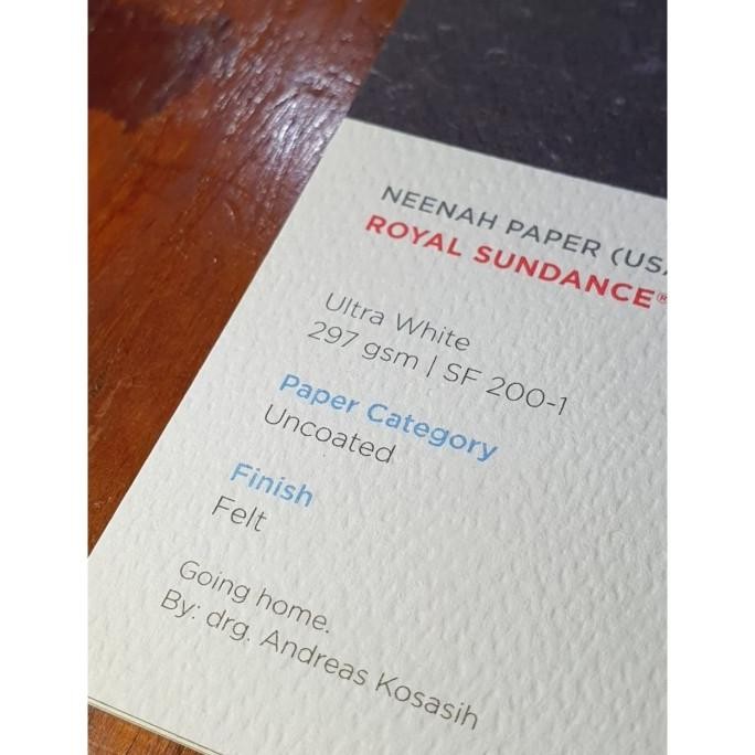 

TERMURAH - Kertas A3+ Fine Paper Paperina Royal Sndnce Felt Ultr Wht 297gsm 20LBR
