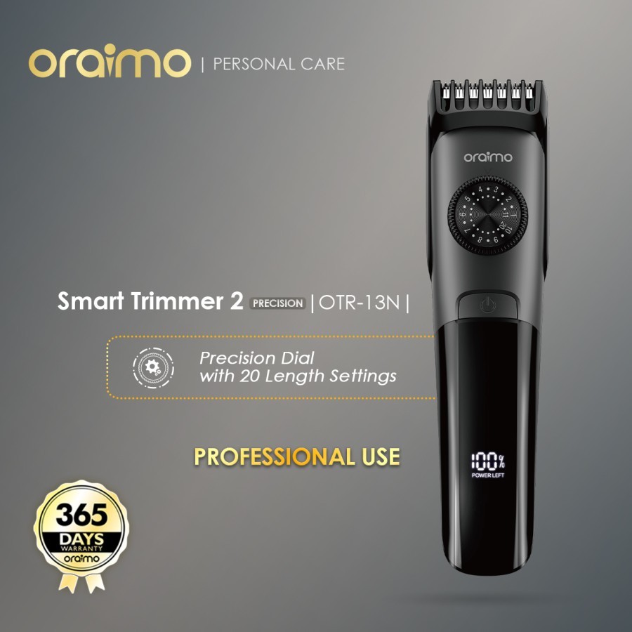 oraimo SmartTrimmer 2 Precision OPC-TR13N Alat Cukur Rambut Elektrik IPX7 Hitam