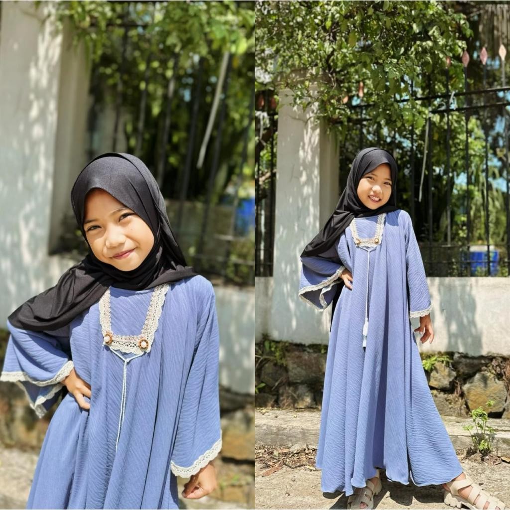 Kaftan Anak Dress Perempuan Kondangan Pernikahan Wedding Kafatan Seragam Tpa Remaja Wanita Muslim Ga