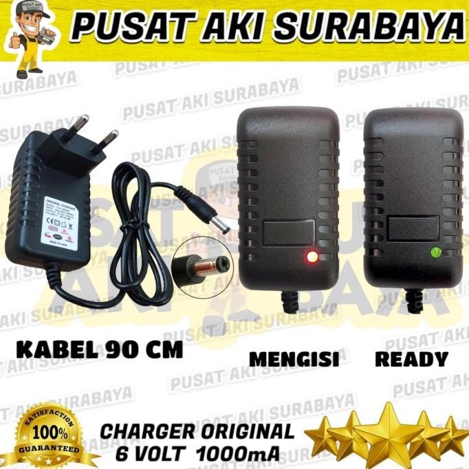 Ori - Original Charger 6 Volt Adaptor Motor Anak Mobilan Aki Pmb Vespa Pliko