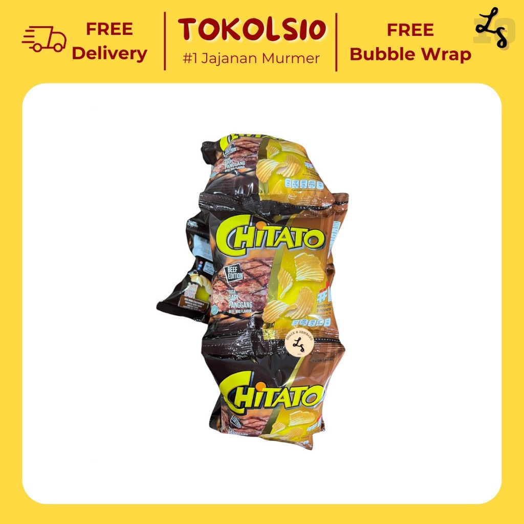 

Chitato Potato Chips Sapi Panggang 1 Renceng Isi 10 pcs @15gr