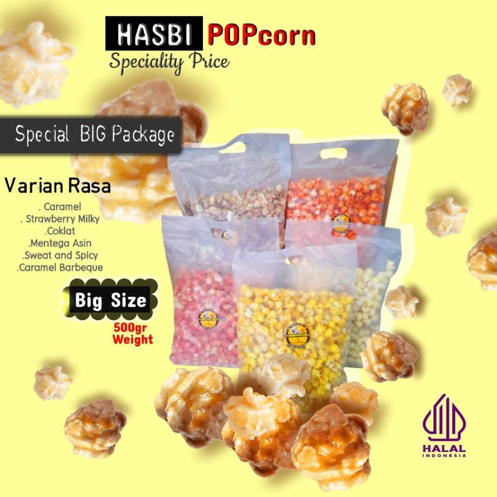 

HASBI POPCORN CARAMEL 1KG BIG BALL TERMURAH / TERLARIS JUMBO MUSHROOM 100gr-500g-1KG / SNACK CAMILAN