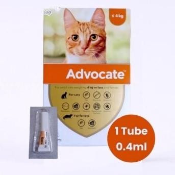 

ADVOCATE CAT SMALL BERAT 0 - 4 KG PER 1 TUBE / KUTU KUCING KITTEN 1 TUBE / ELANCO INDONESIA ORIGINAL