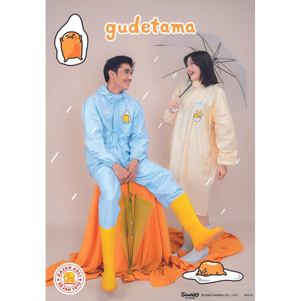 Sale Jas Hujan Raincoat (Tanpa Celana) Gudetama - Elephant Brand - Sanrio