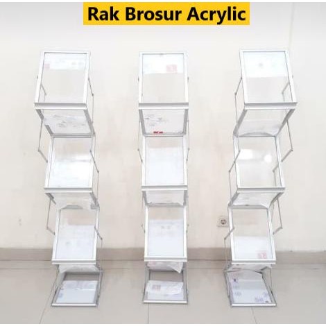 

TERMURAH - Rak Brosur Lipat Acrylic 7 Susun | Brochure Magazine Rack Display