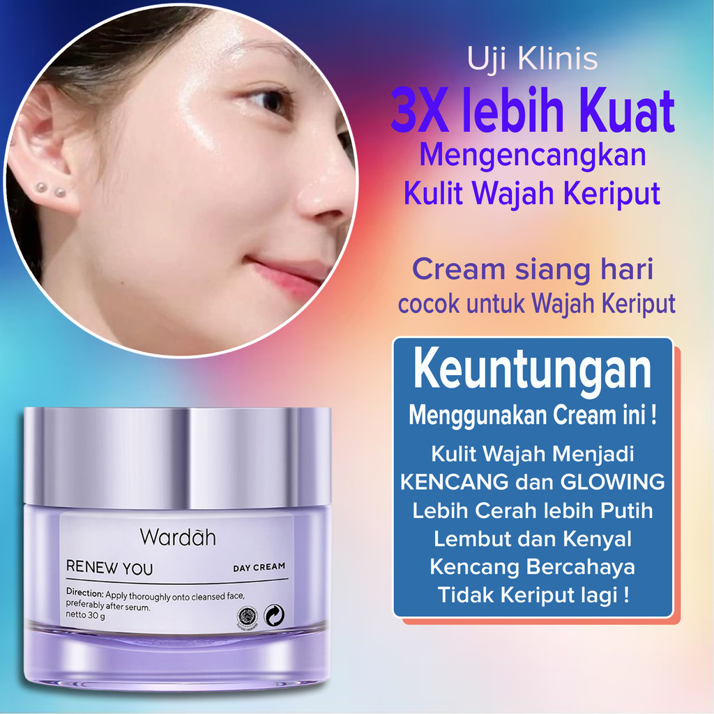 Cream GLOWING Wajah digunakan siang hari Cream Pengencang wajah penghilang keriput pemutih wajah gel
