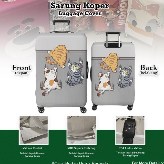 

KUCING LUCU CAT 001 SARUNG KOPER / PELINDUNG KOPER / LUGGAGE COVER ORIGINAL