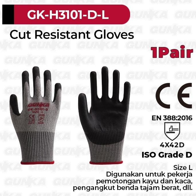 

Berkualitas Cut Resistant Gloves (Size L EN-ISO Grade D) GUNKA GK-H3101-D Sarung Tangan Anti Pisau Potong Bacok Sayat Tusuk Belah Durian ex INGCO HGCG01-L