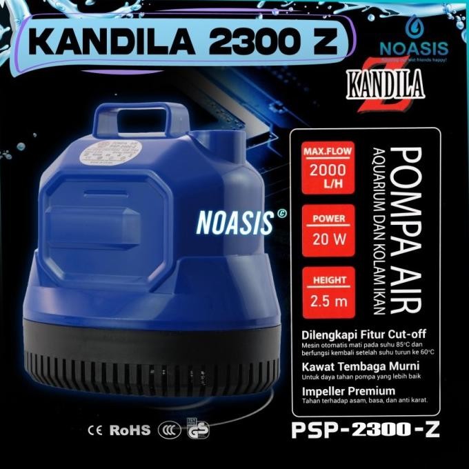 Terbaru Pompa Air Celup Aquarium 20 W Kandila Psp 2300 Z Psp-2300Z Kolam Ikan