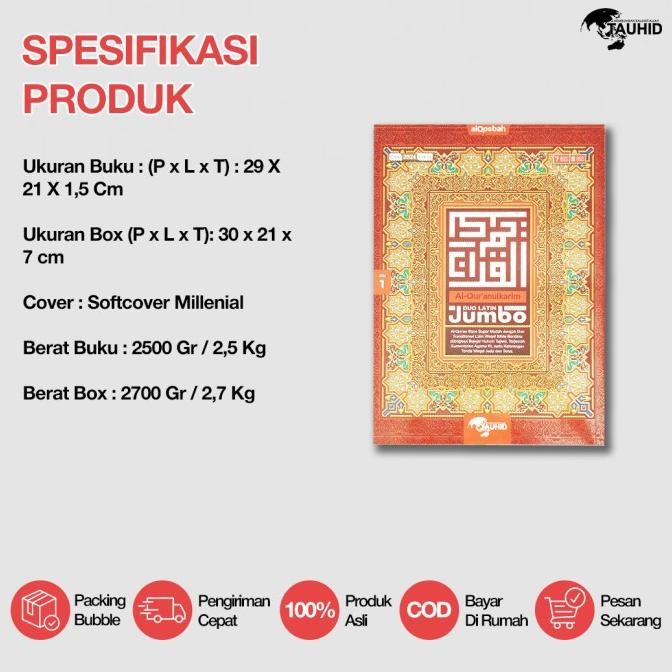 Al Quran Duo Latin Jumbo A4 Paket Box Isi 6 Jilid Quran Mudah Baca