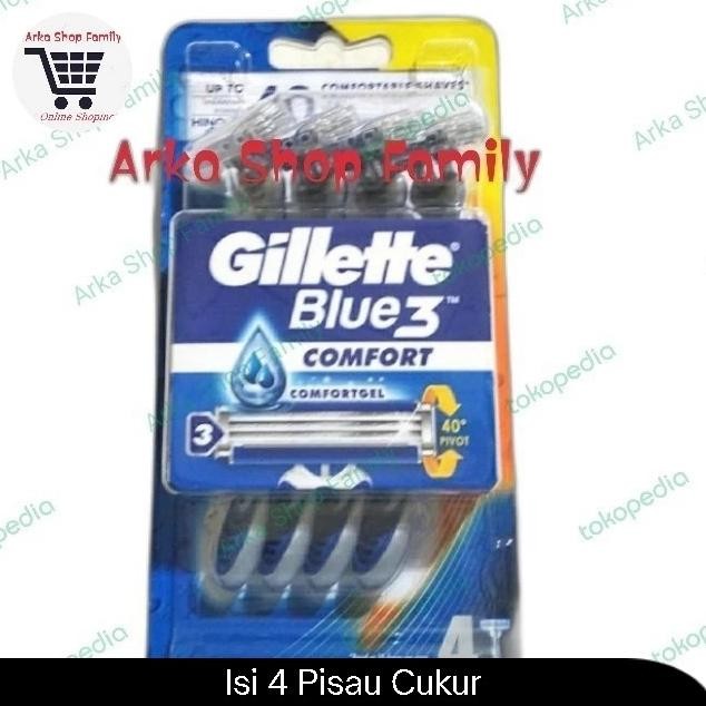 

Berkualitas GILLETTE Blue 3 Comfort Comfortgel Isi 4 Pisau Cukur