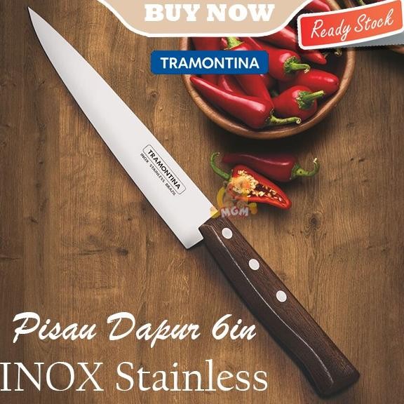 

Berkualitas Made in Brazil INOX SS Tramontina Pisau Dapur 6in Gagang Kayu