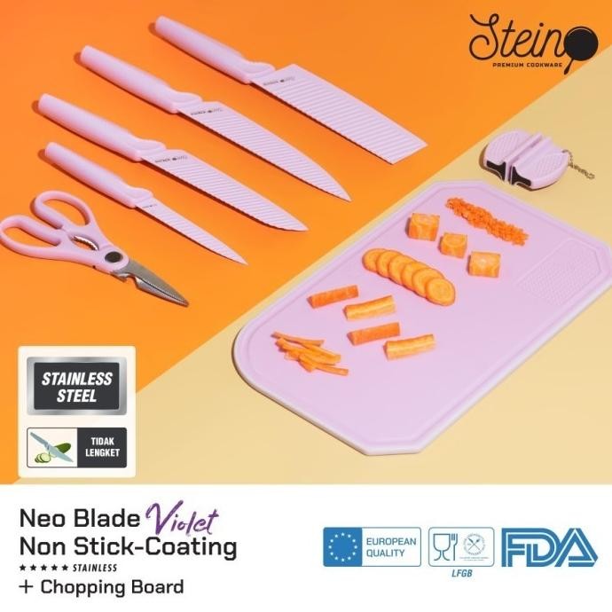 

Berkualitas Steincookware Neo Blade Non Stick 7in1 Pisau Set dan Talenan